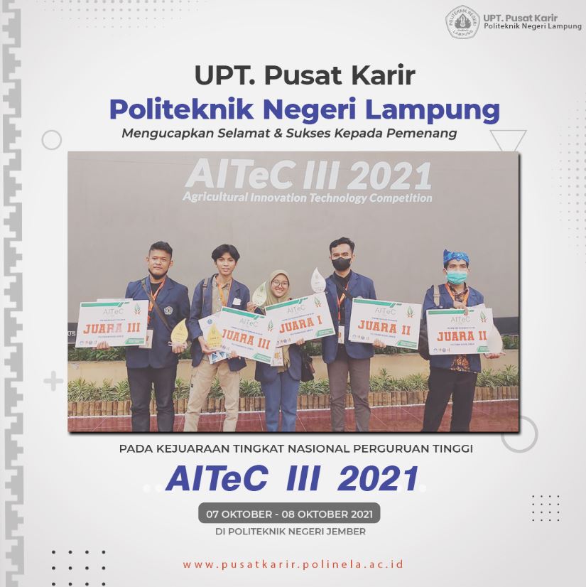 Politeknik Negeri Lampung Raih 5 Kemenangan Pada Kejuaraan Nasional AITEC III 2021