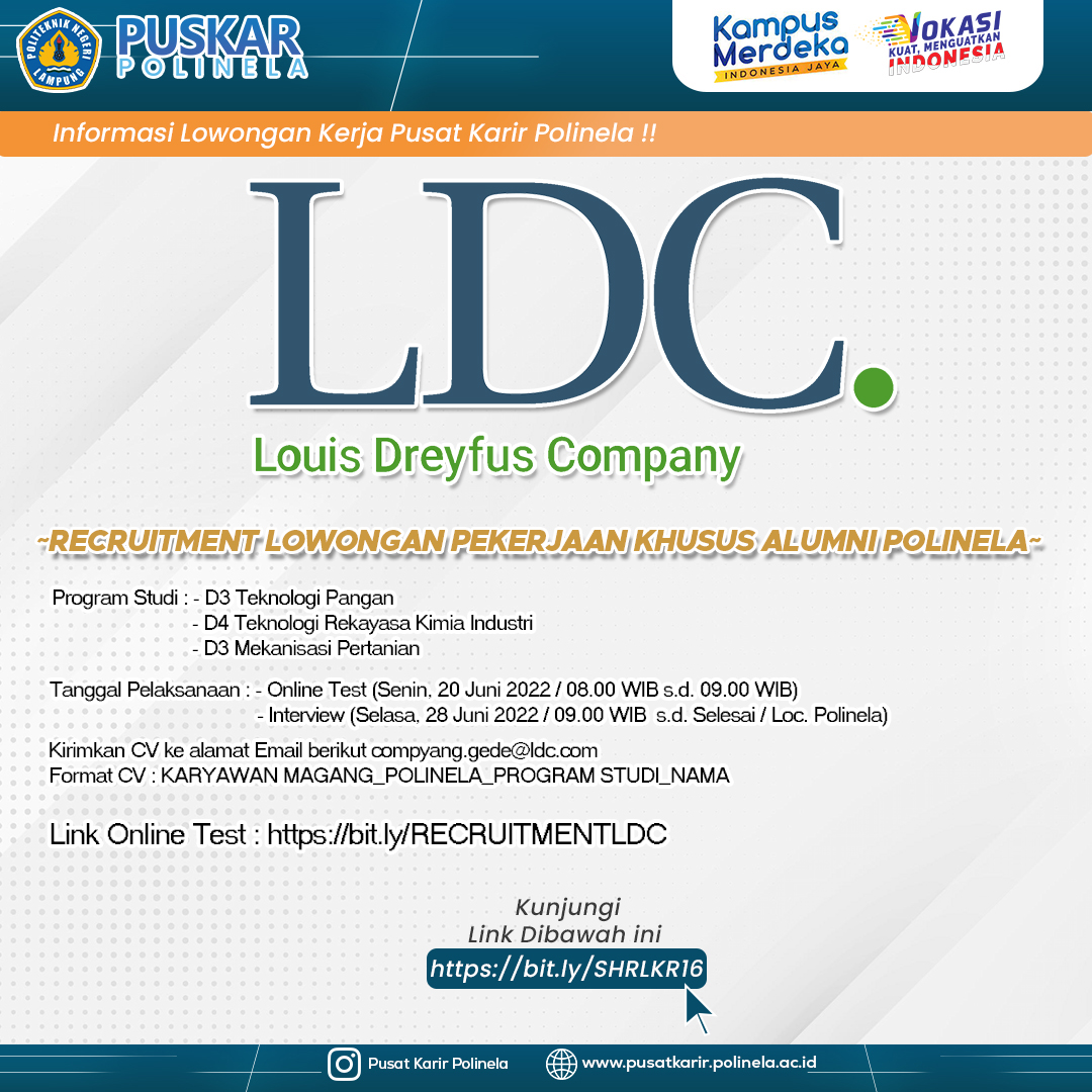 Rekruitment Kampus PT Louis Dreyfus Company
